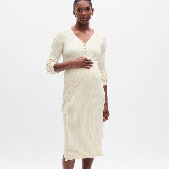 Gap | Maternity CashSoft Henley Midi Sweater Dress - Picture 1 of 1